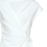 Mini abito in popeline con incrocio 105215 A2LDZ04 PINKO 