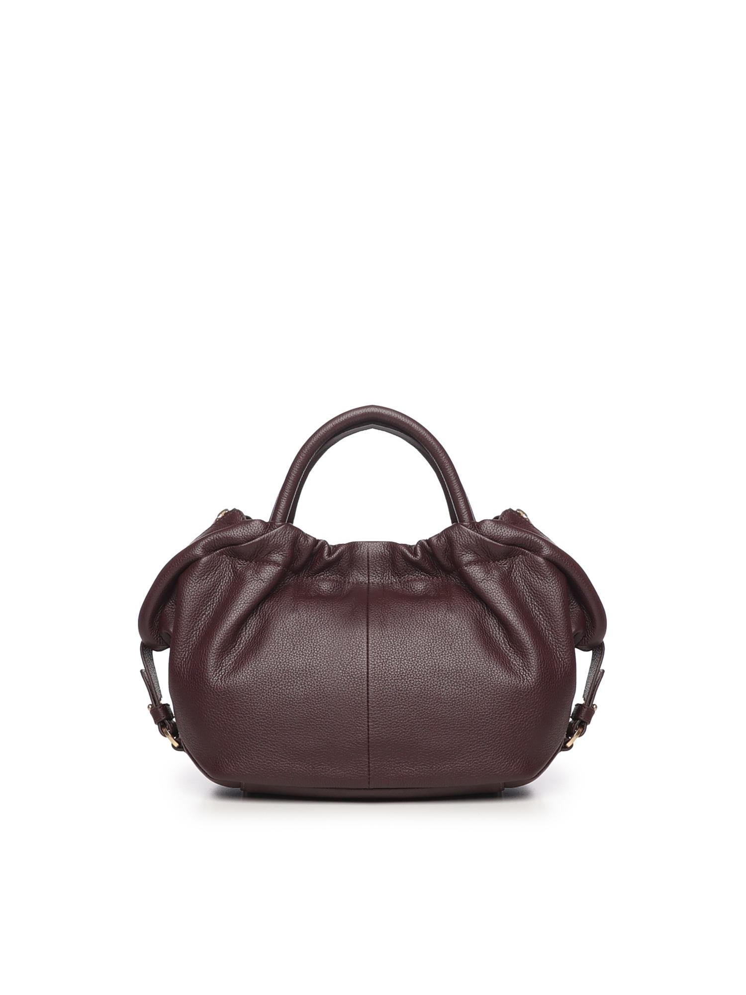 Borsa in pelle con logo<BR/> BIBP9E702 PRUGNA BIASIA 