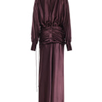 Abito lungo in satin con drappeggio 106677 A1Y5R57 PINKO 