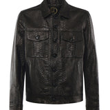 Giubbotto Julius in pelle<BR/> JULIUS CAESAR PITONENERO GIULIANO GALIANO 