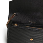 Pochette Envelope con catena Cassandre in pelle grain de poudre 857605 BOW011000 SAINT LAURENT 