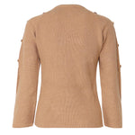 Maglioncino con bottoni decorativi oro MMDMA4055 CAMMELLO MARIUCCIA Milano 