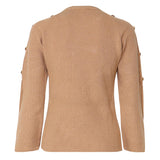 Maglioncino con bottoni decorativi oro MMDMA4055 CAMMELLO MARIUCCIA Milano 