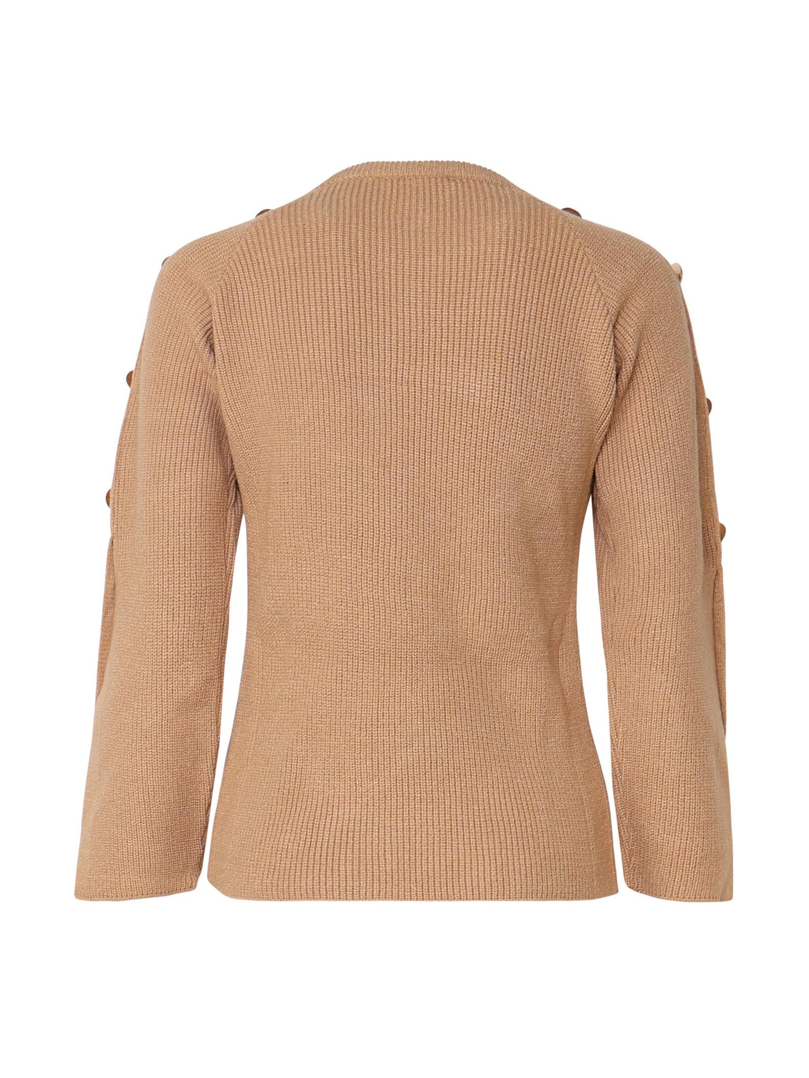 Maglioncino con bottoni decorativi oro MMDMA4055 CAMMELLO MARIUCCIA Milano 