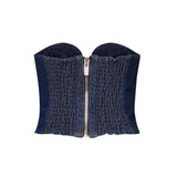 Top a cuore in denim 104722000 NAVY MAGDA BUTRYM 