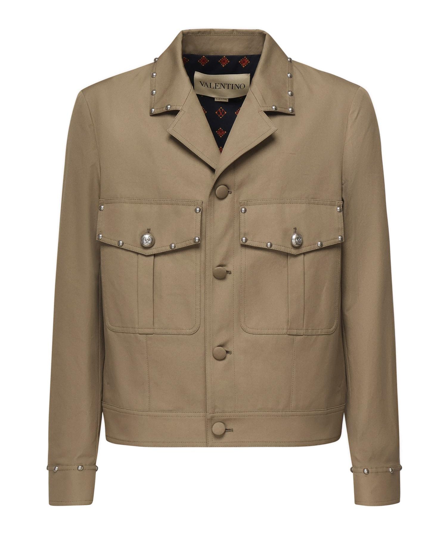 Giacca in cotone con borchie 7V3CIQ30 AWVE04 VALENTINO GARAVANI 