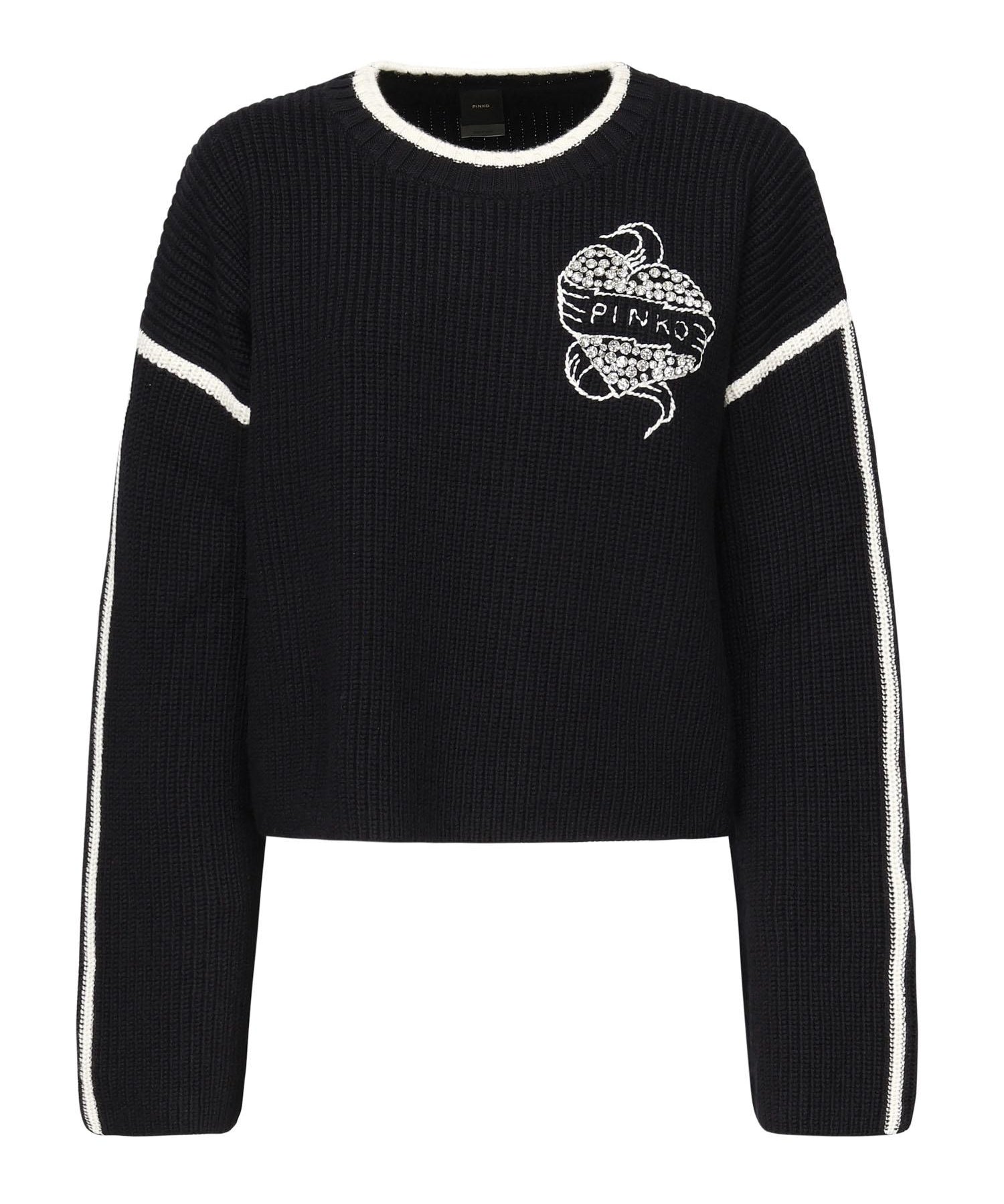 Maglione Alicudi con logo 105397 A2PKEZ1 PINKO 