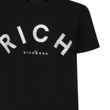 T-shirt con logo<BR/> RMP25478TS BLACK JOHN RICHMOND 