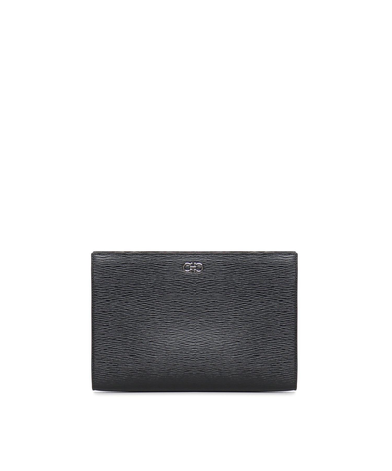 Pouch in pelle con logo 241889 791715001 FERRAGAMO 