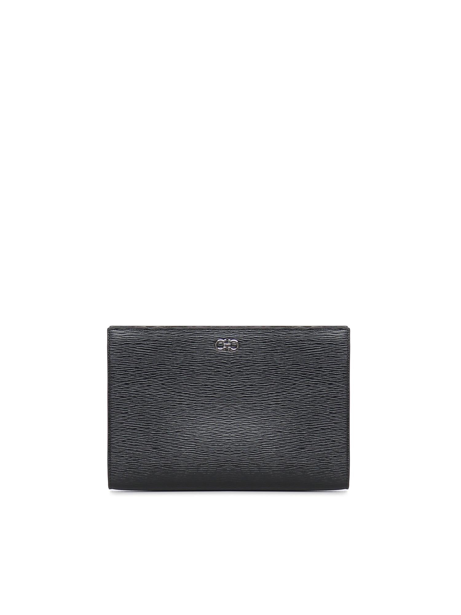 Pouch in pelle con logo 241889 791715001 FERRAGAMO 