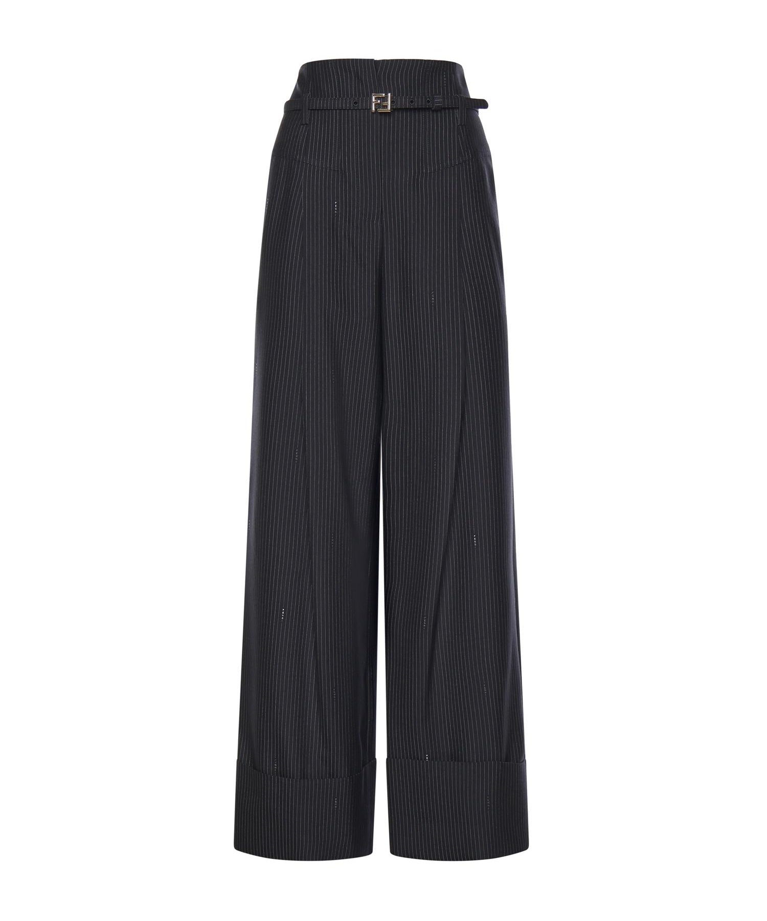 Pantaloni in lana gessata FR6673 AW7IF0QG3 FENDI 