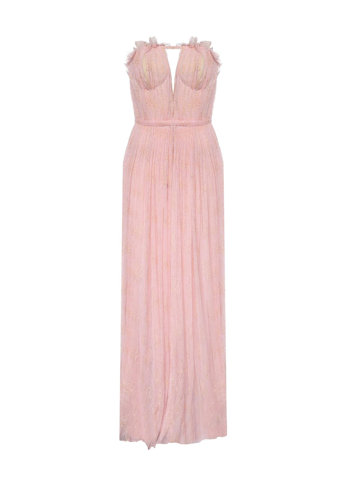 Abito in pizzo con ruches sullo scollo 80AJO490 N0789495 GENNY 