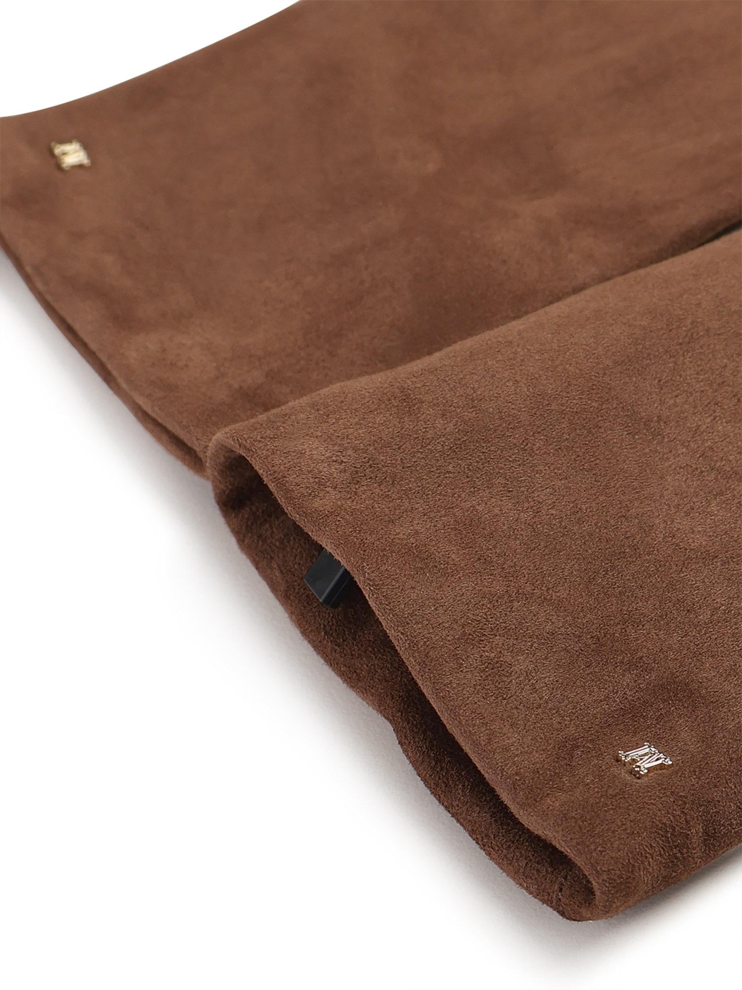 Guanti lunghi in nappa scamosciata 2524566013600 001 MAX MARA 