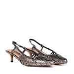 Pumps slingback in pelle metalizzata 774Z94HG PLOMO BIBI LOU 