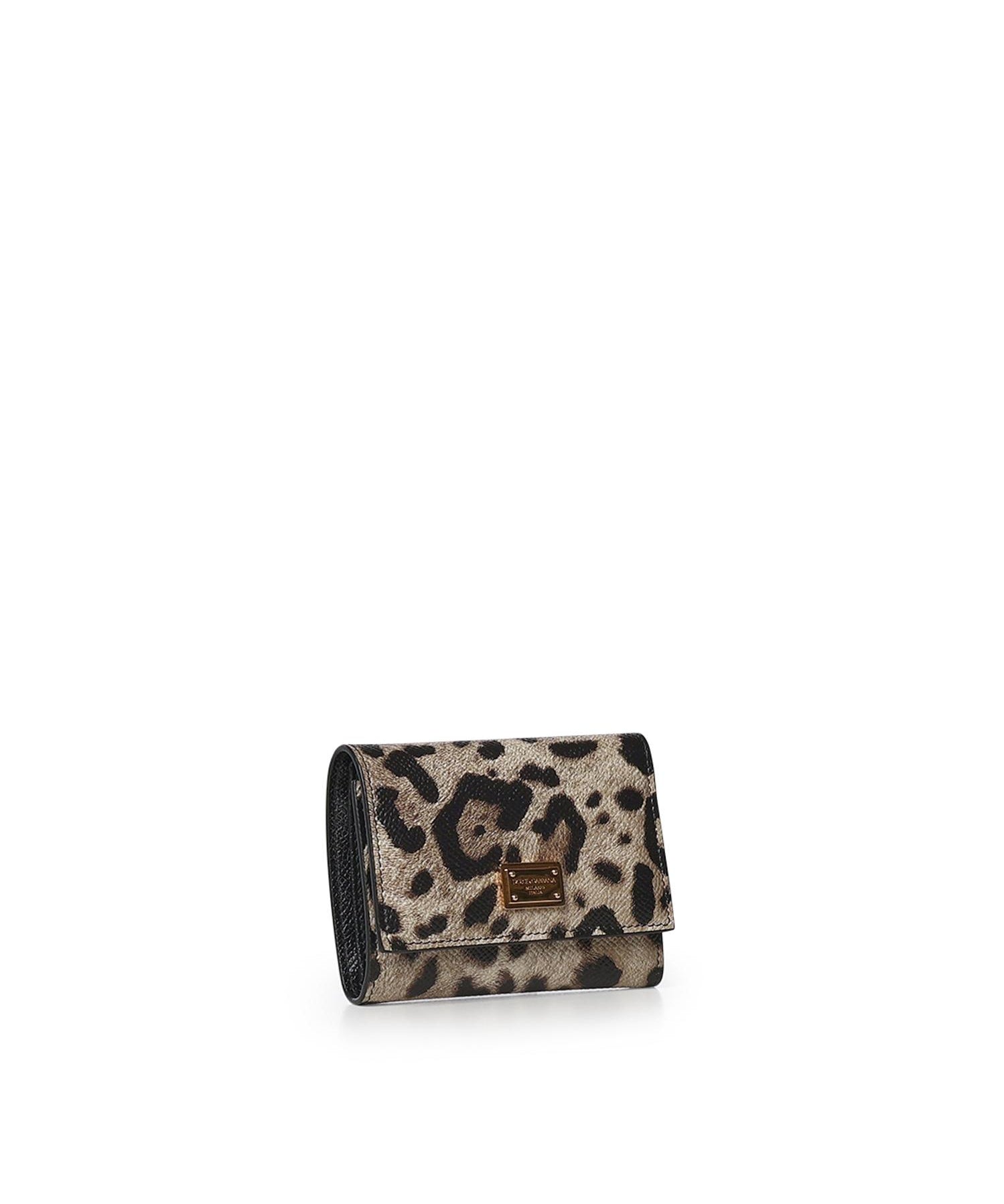 Portafoglio in pelle di vitello Dauphine stampa Leopardo BI0770 AX566HY13M DOLCE & GABBANA 