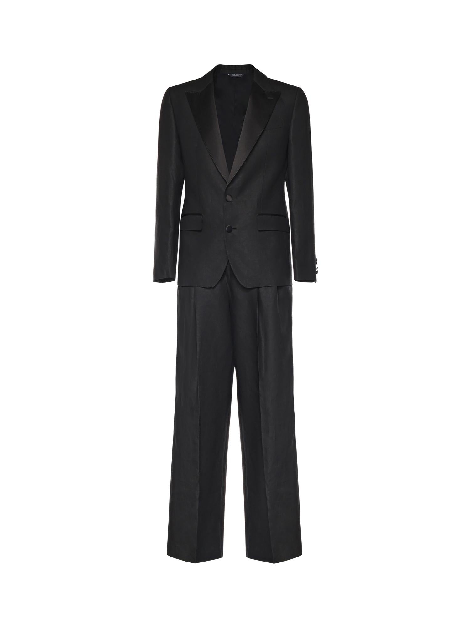 Abito monopetto in tela lino GK04IT FU4MCN0000 DOLCE & GABBANA 