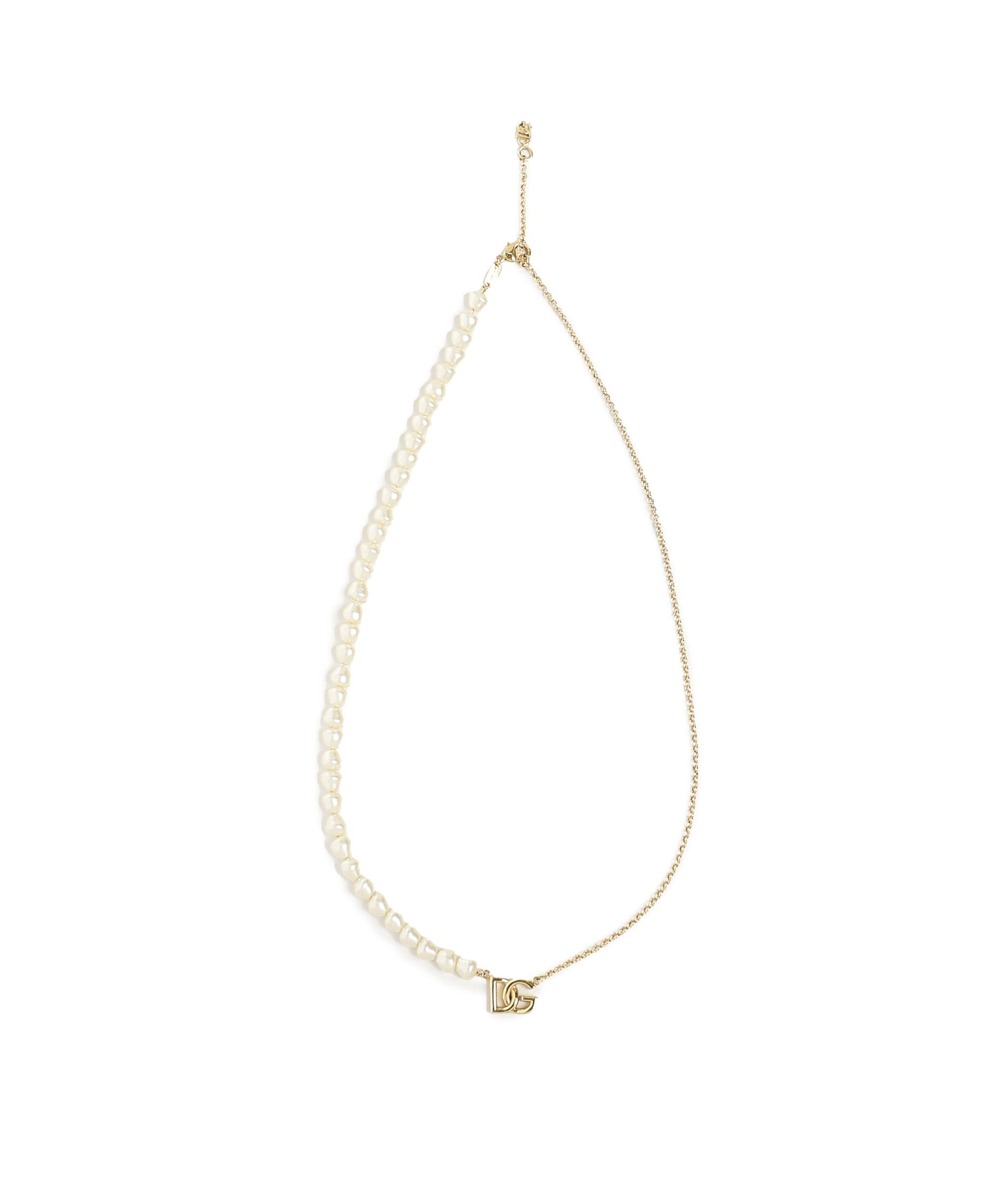Collana a catena con perle e logo WNP2P1 W1111ZOO00 DOLCE & GABBANA 