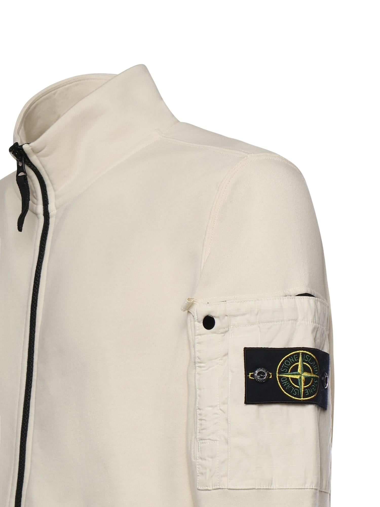 Track jacket in felpa di cotone L1S156100018 S0410V0093 STONE ISLAND 