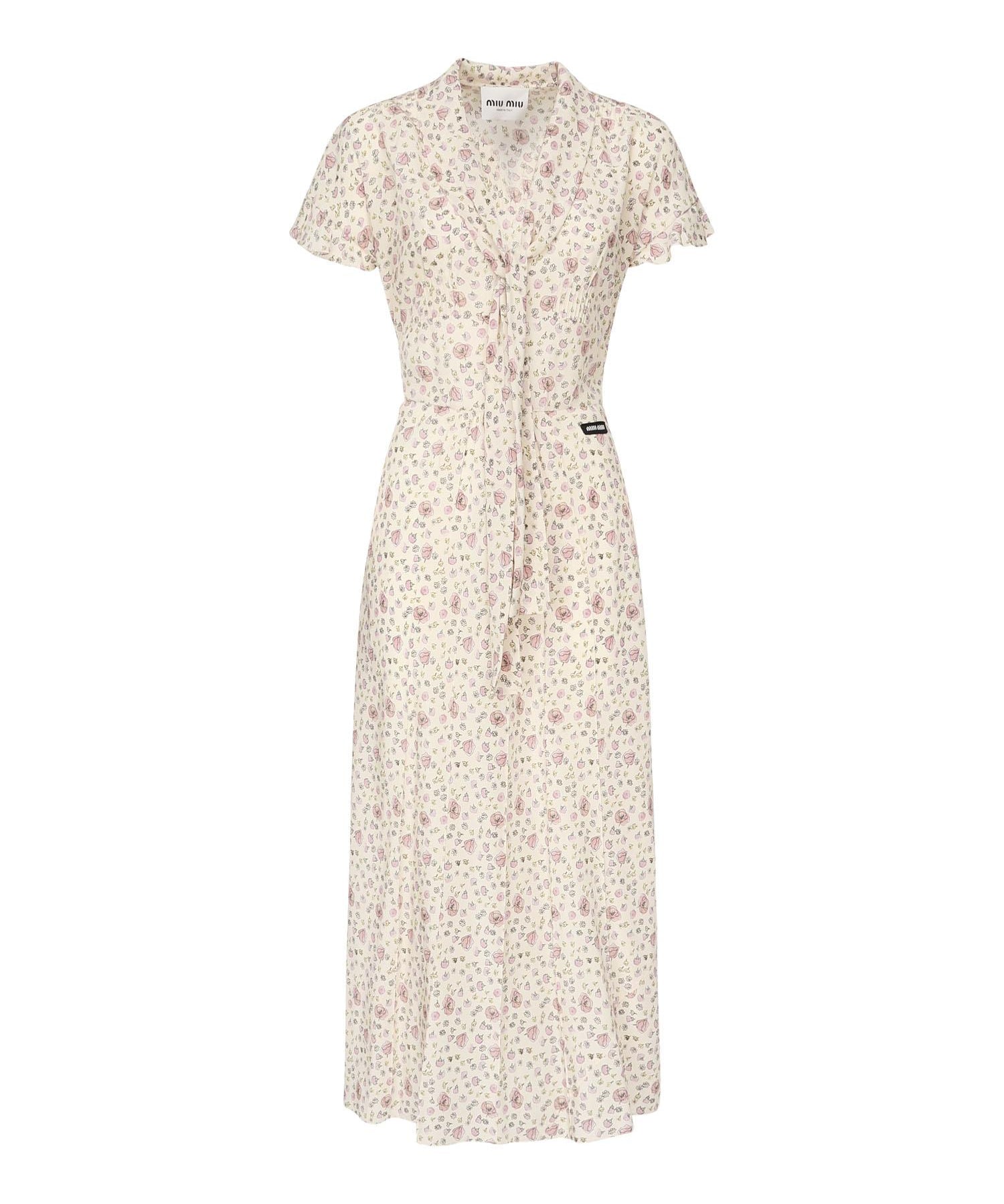 Abito lungo in crêpe de Chine MF5971 175RF0770 MIU MIU 