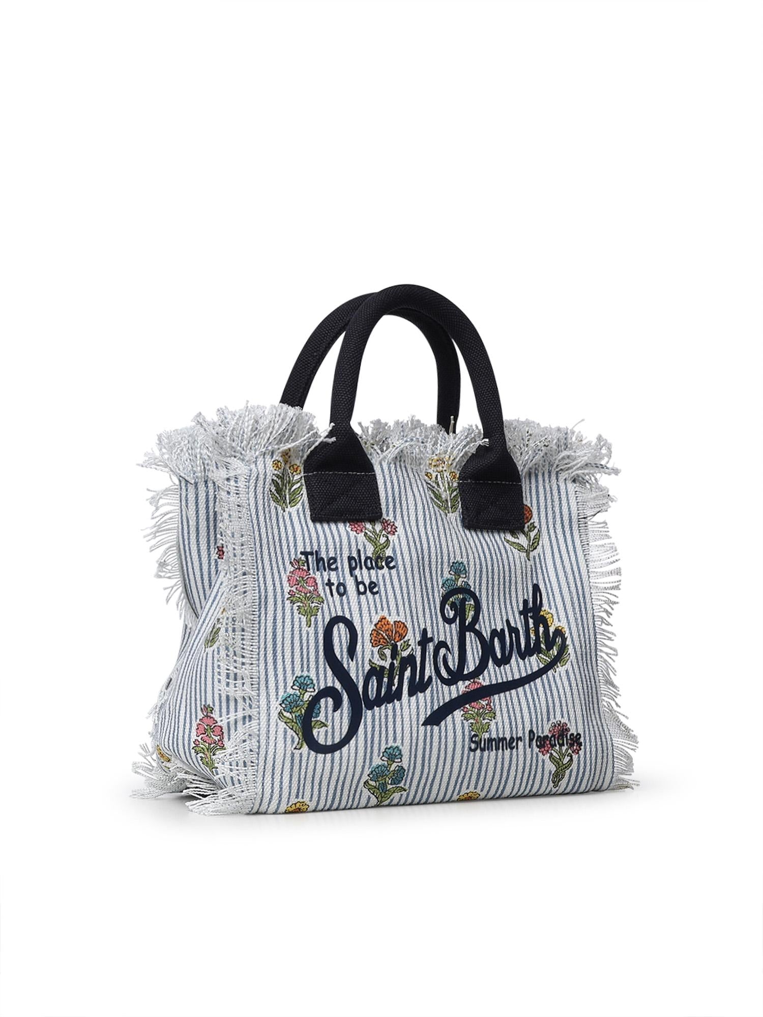 Borsa Colette in canvas con frange COL0001 02587L MC2 SAINT BARTH 