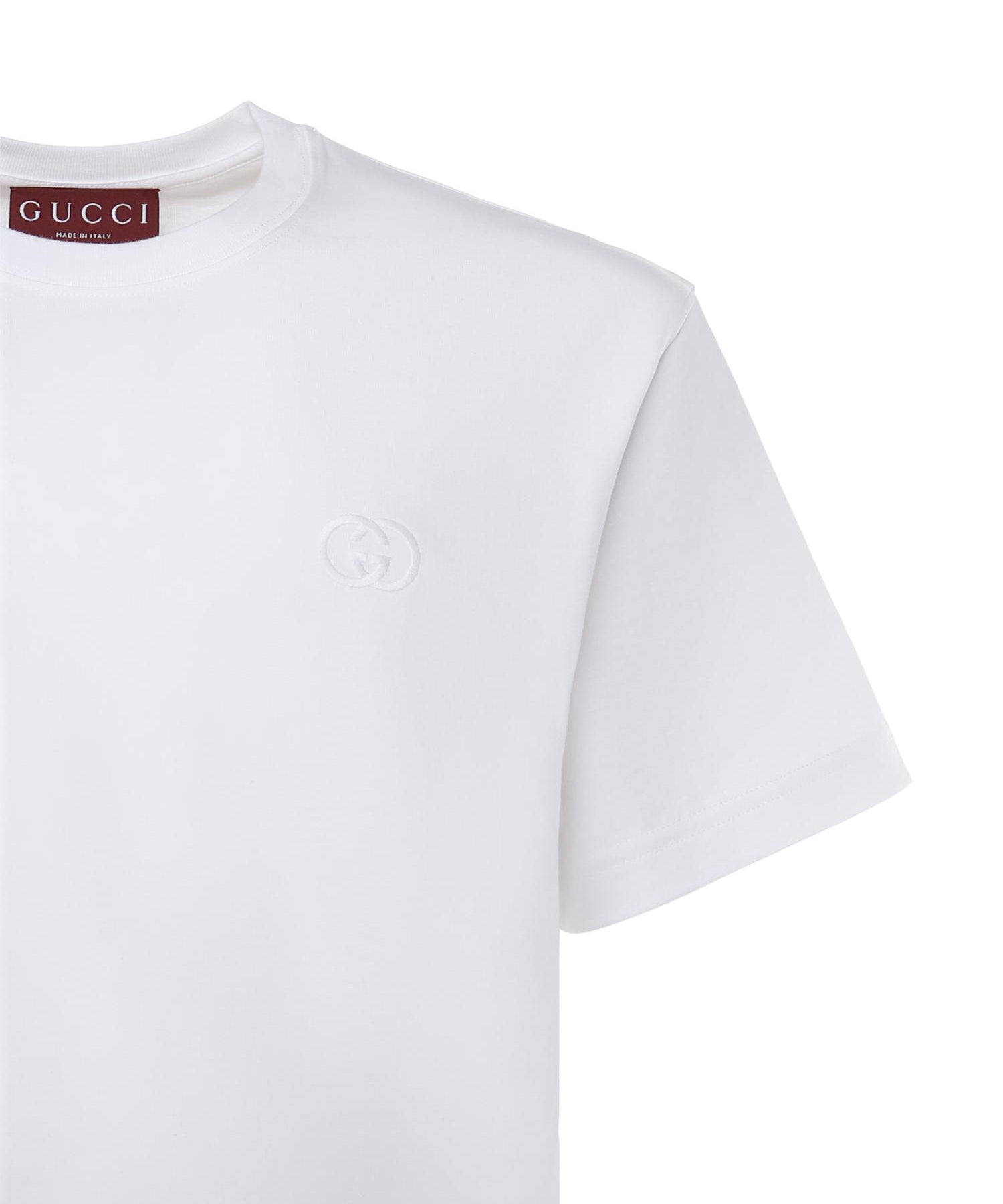 T-shirt in cotone con ricamo logo 796395 XJHKE9692 GUCCI 