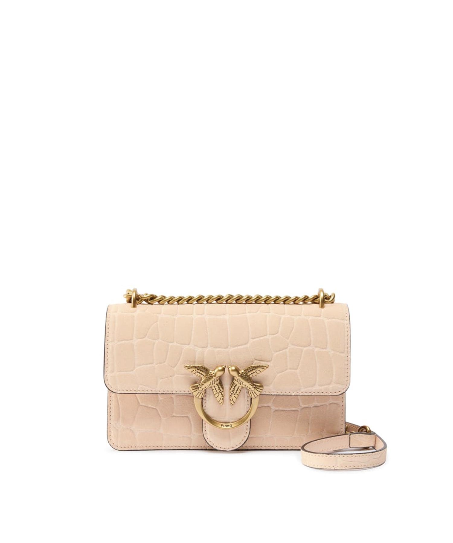Borsa a tracolla Mini Love Bag One in pelle stampa coccodrillo 100074 A2YWA28Q PINKO 