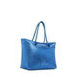 Borsa shopping in pelle con logo 73BP9VT01 LOLLI POPPOP BLUE V° 73 