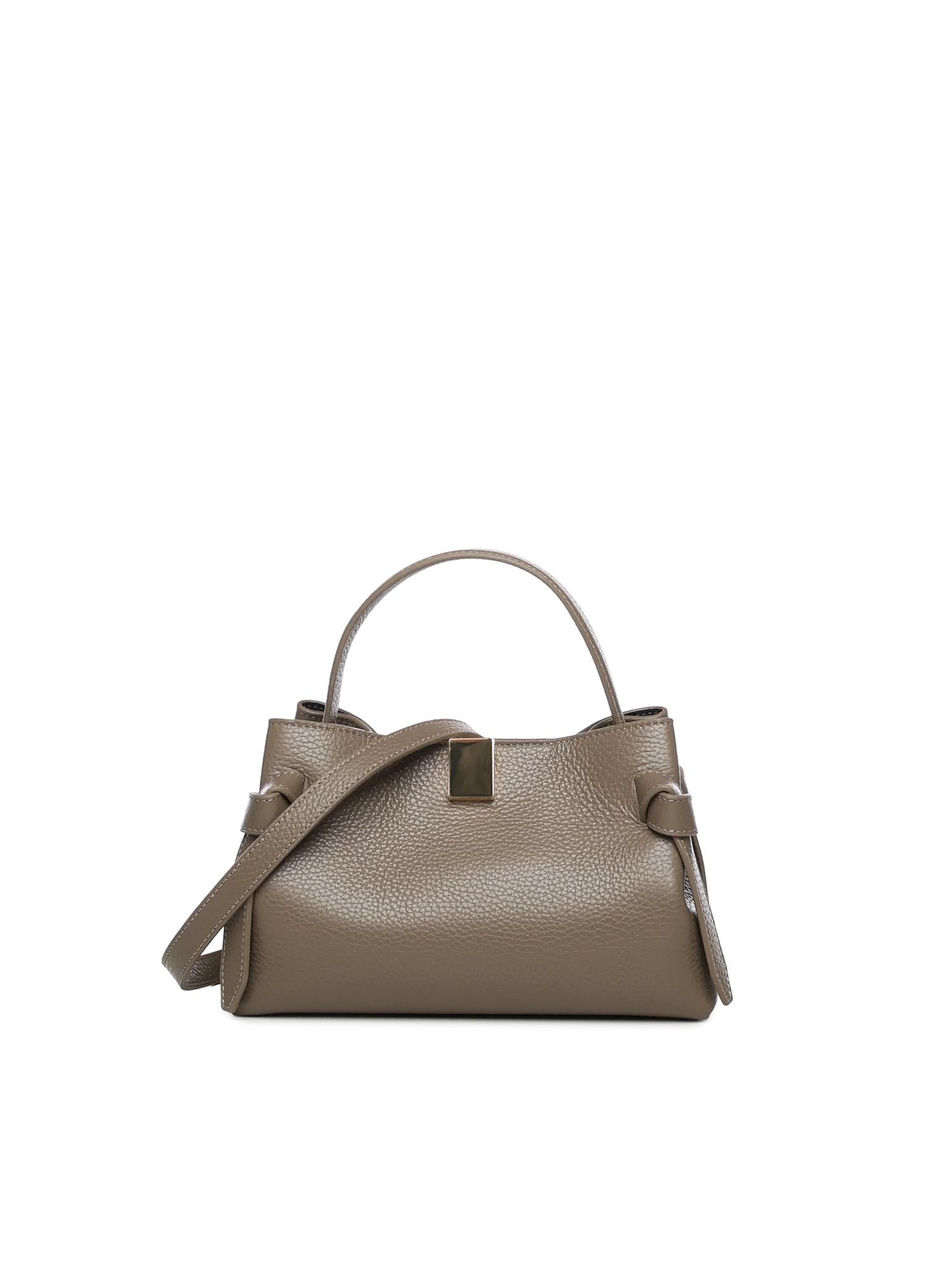 Borsa Gyoza mini in pelle GYOZA MINI PEBBLE GRAIN LEATHER TAUPE YUZEFI 