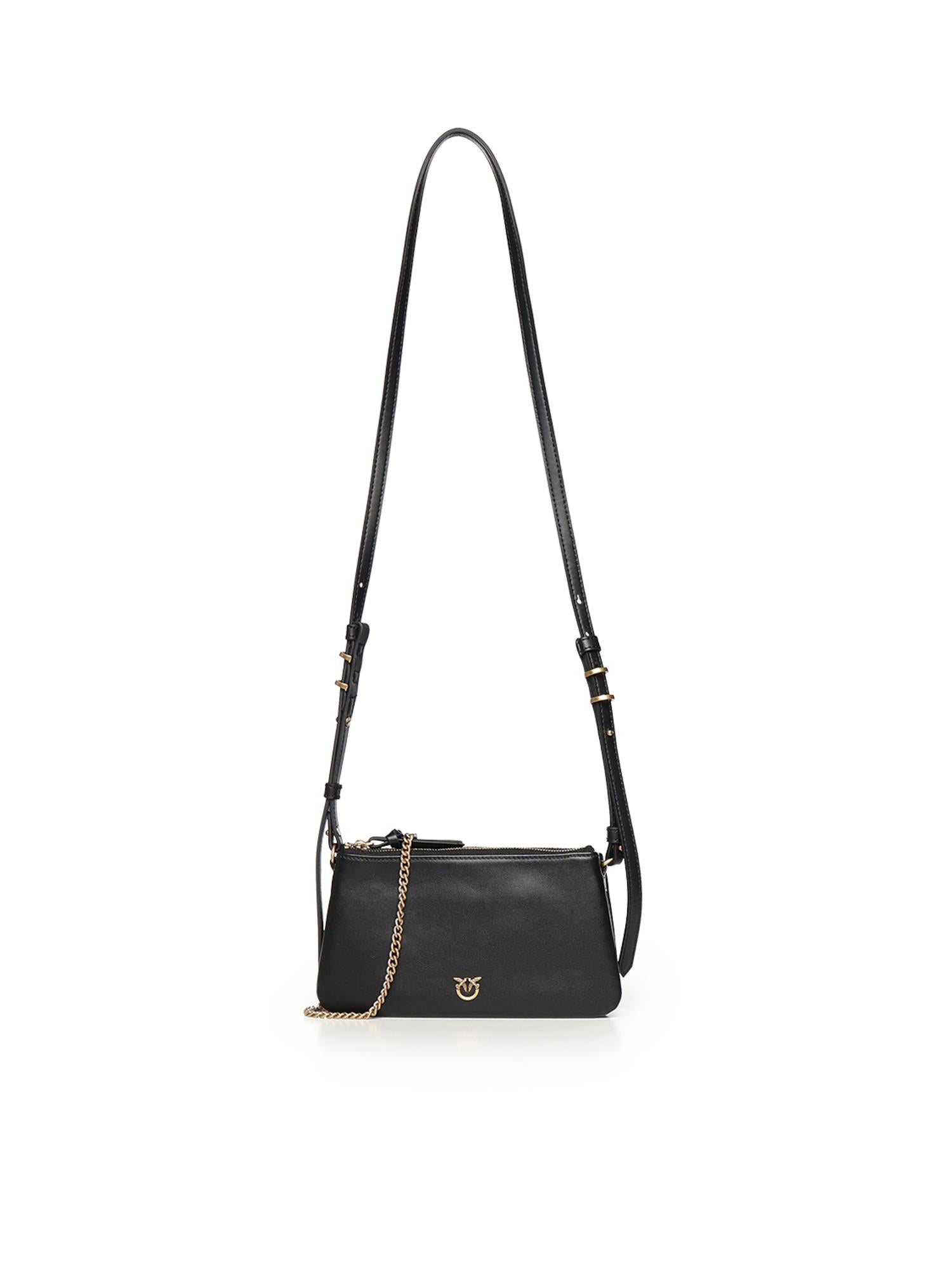Borsa a tracolla Mini Double Bag in pelle 105359 A0QOZ99Q PINKO 