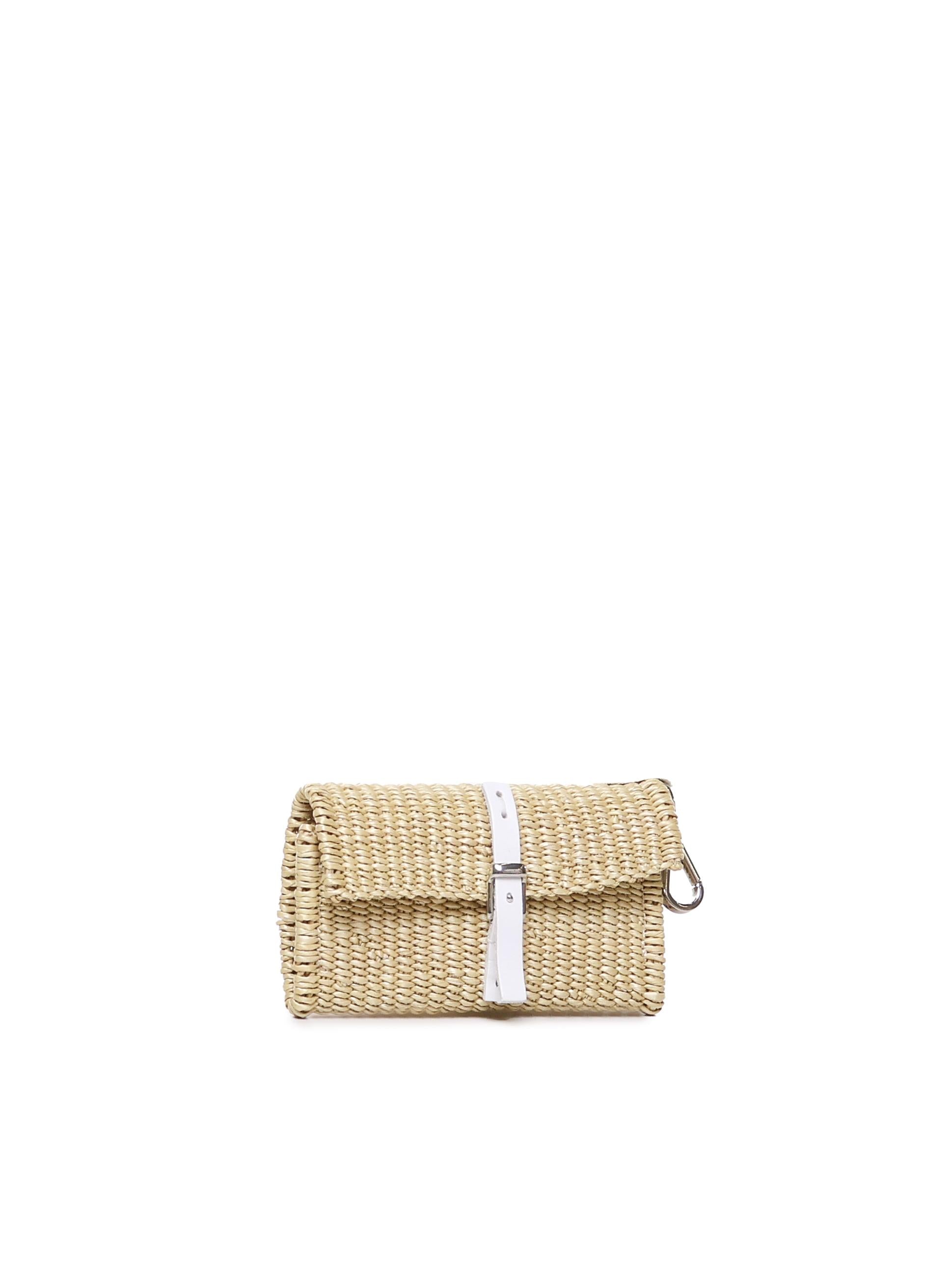 Purse bag in fibra naturale PURSE CUIR PURC_COT_NWHCUNATURAL X WHITE MUUN 