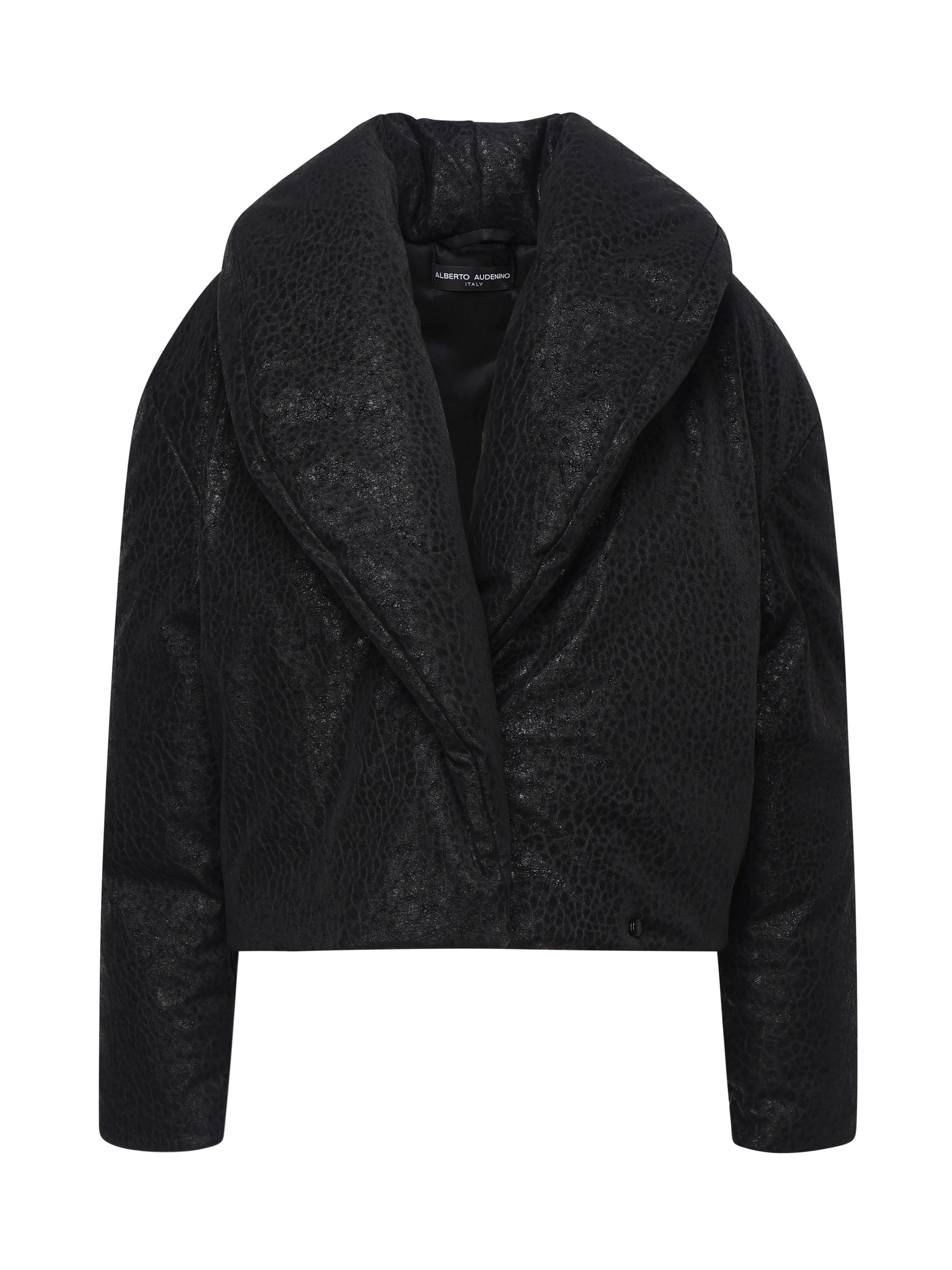 Giacca effetto pelle martellata AUW4PUFF BLACK ALBERTO AUDENINO 