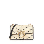 Borsa Mini Love Bag One Light in rafia e pelle 104550 A1RLHZ3Q PINKO 