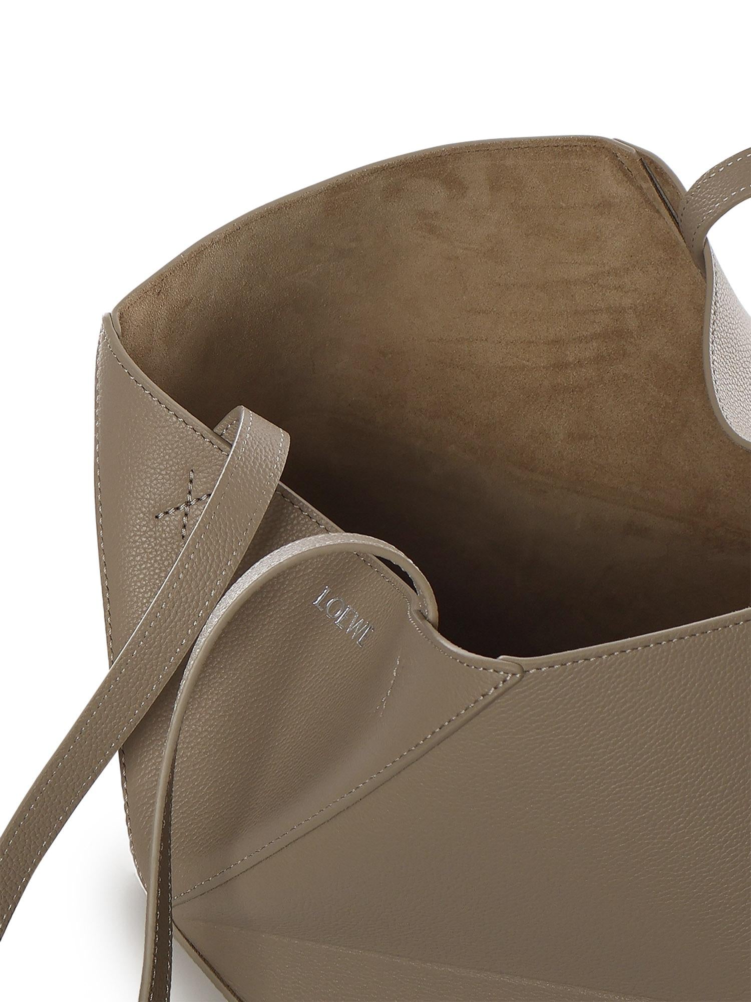 Borsa Tote Puzzle Fold media orizzontale in pelle di vitello A779PEWX04 5541 LOEWE 