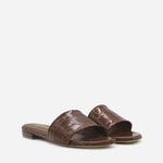 SANDALI SLIDES VICKY IN PELLE STAMPA COCCO<BR/> VICKY COCCOMARRONE GIULIANO GALIANO 