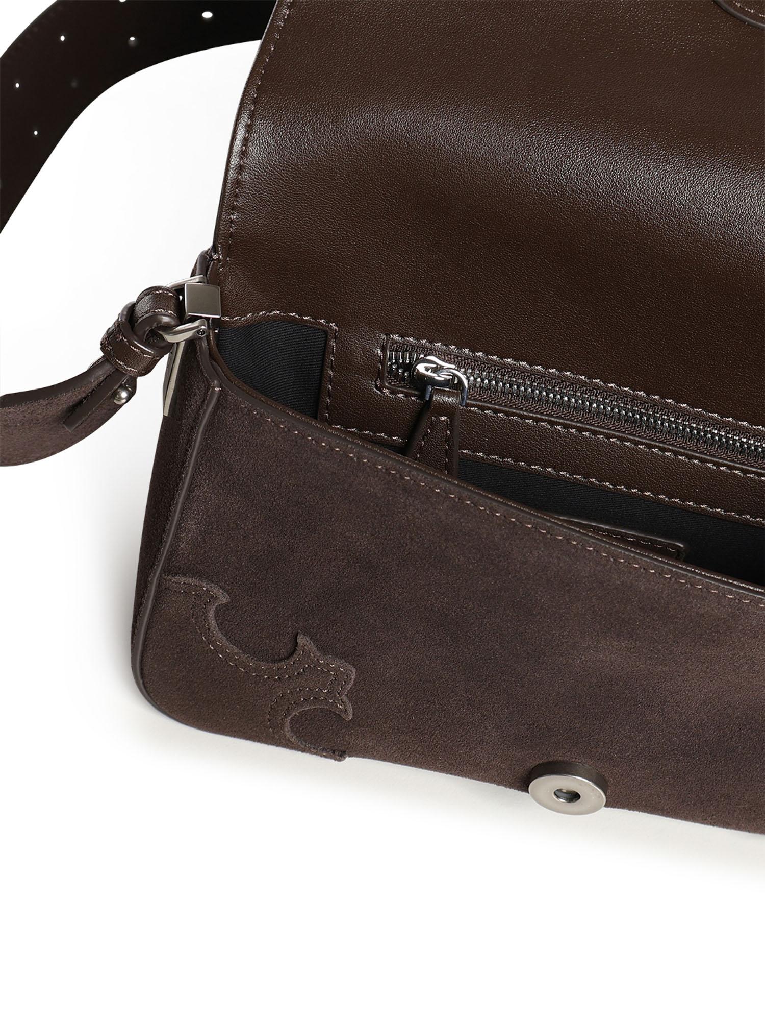 Borsa a spalla Mini Love Bag One Slouchy in suede con intarsi 106244 A0F6M11O PINKO 