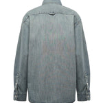 Camicia in chambray con logo GWC133 18JIF0076 MIU MIU 
