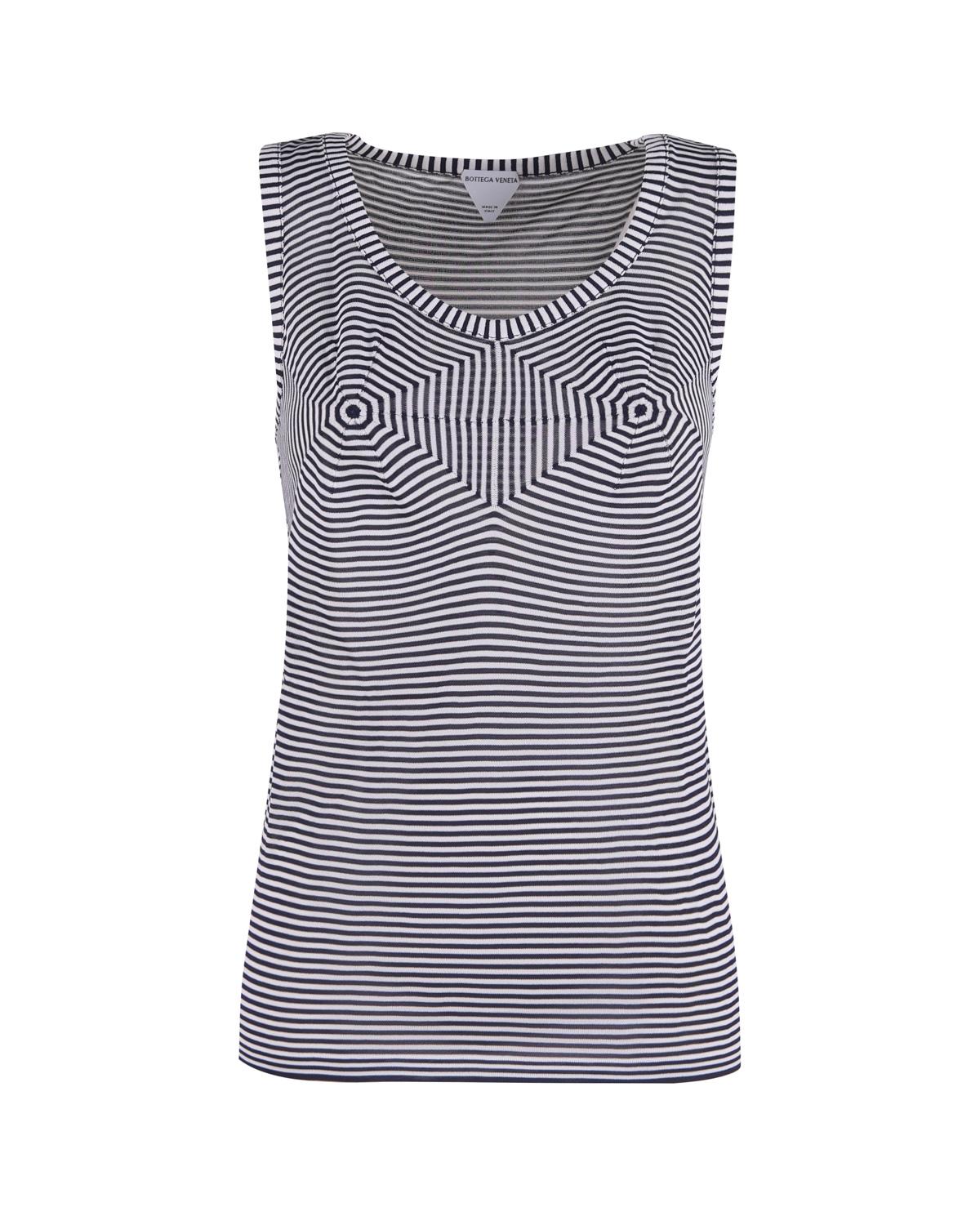 Tank top con stampa ottica in viscosa 730445 V2PM04096 BOTTEGA VENETA 