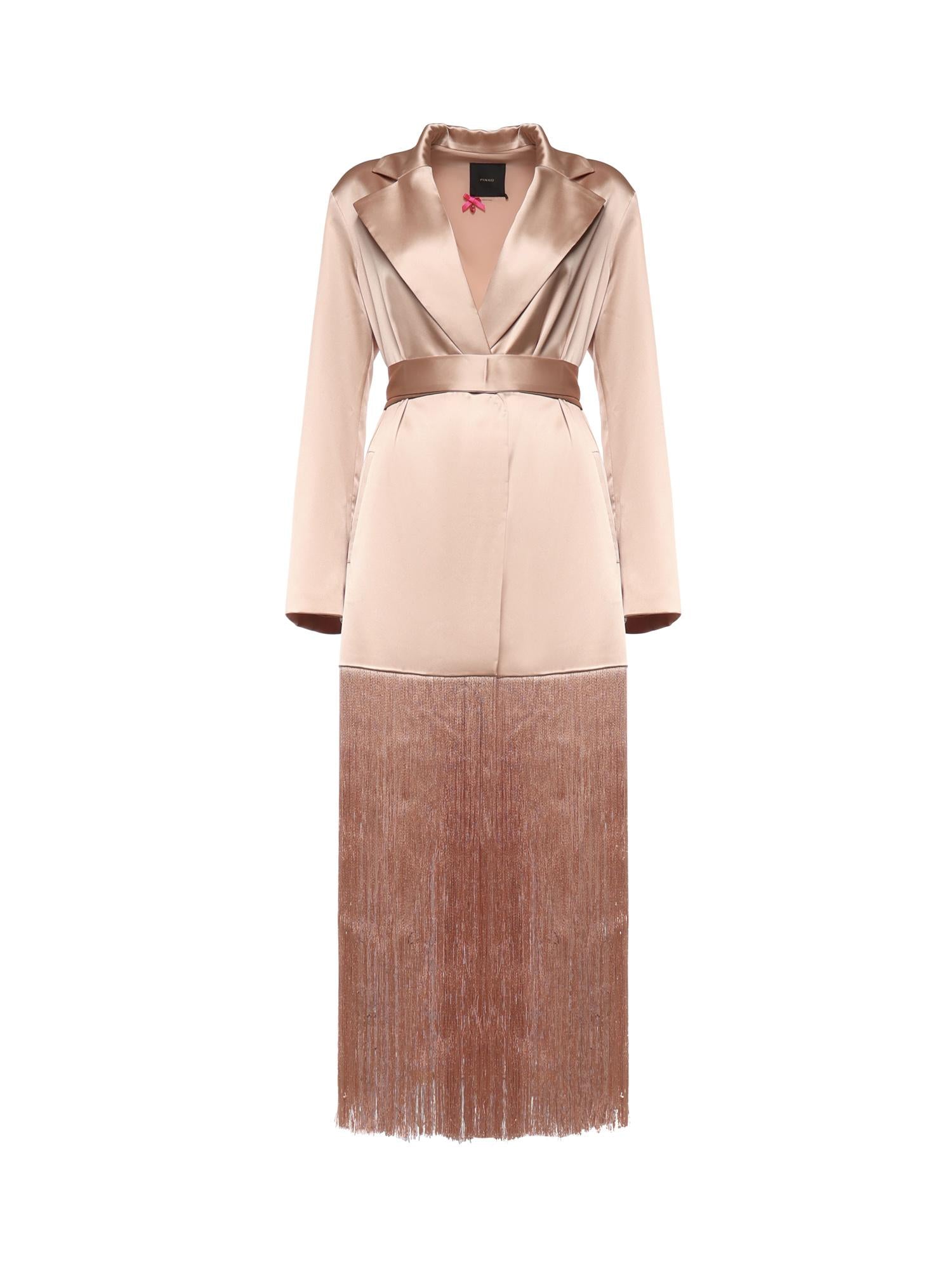 Trench in satin con frange 106431 A33DQ35 PINKO 