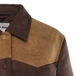 Piumino in pongé con suede ML1371 18Q0F0201 MIU MIU 