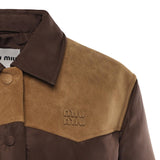 Piumino in pongé con suede ML1371 18Q0F0201 MIU MIU 