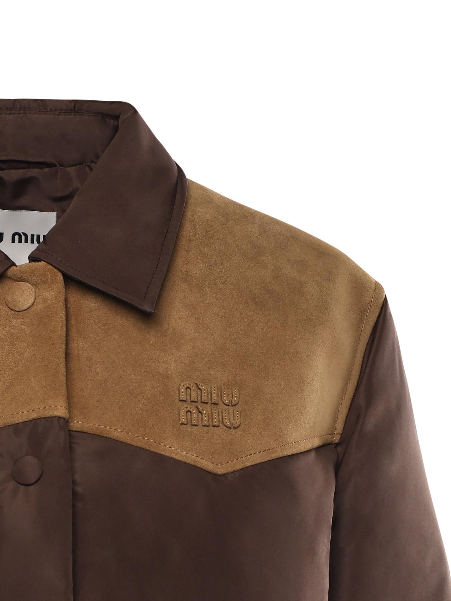 Piumino in pongé con suede ML1371 18Q0F0201 MIU MIU 