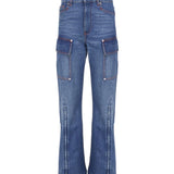 Jeans cargo retrò in denim di cotone 6D0246 3SPH584141 STELLA McCARTNEY 