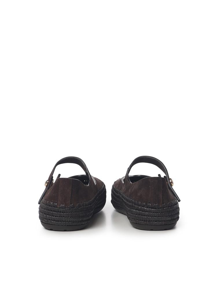 Mary Jane Rio in pelle scamosciata e rafia LBV3466X02 3110 LOEWE 