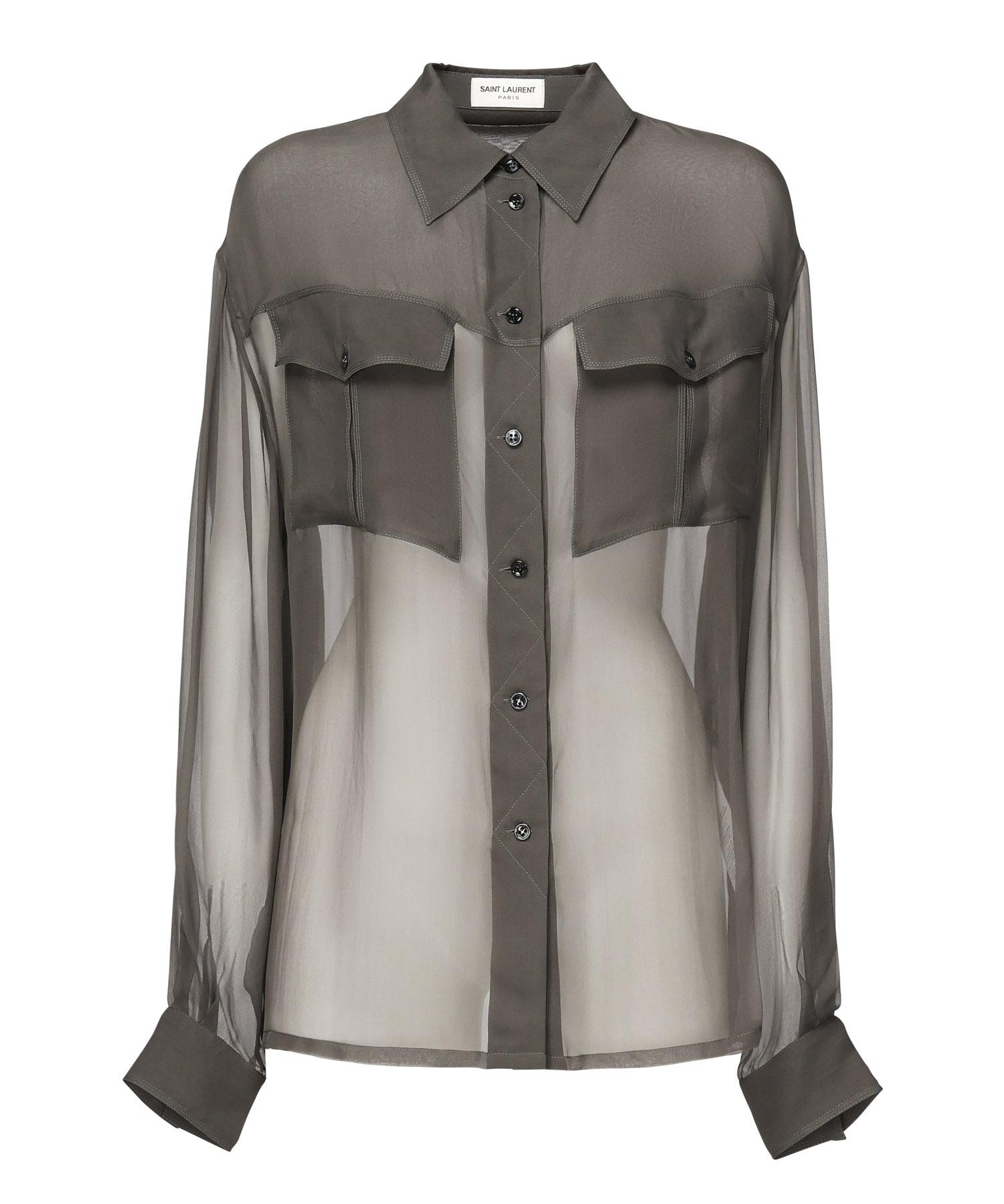 Camicia in chiffon trasparente 788262 Y065W3261 SAINT LAURENT 