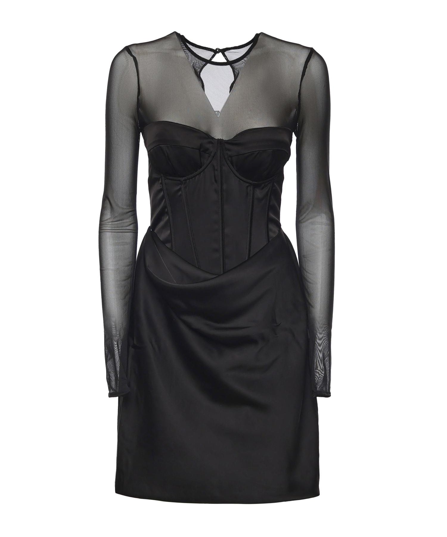 Mini abito corsetto in raso 115252 100 ROTATE 