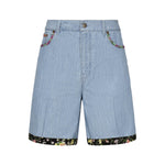 Shorts in denim con fondo stampa floreale 6V0DD04H ALM508 VALENTINO GARAVANI 