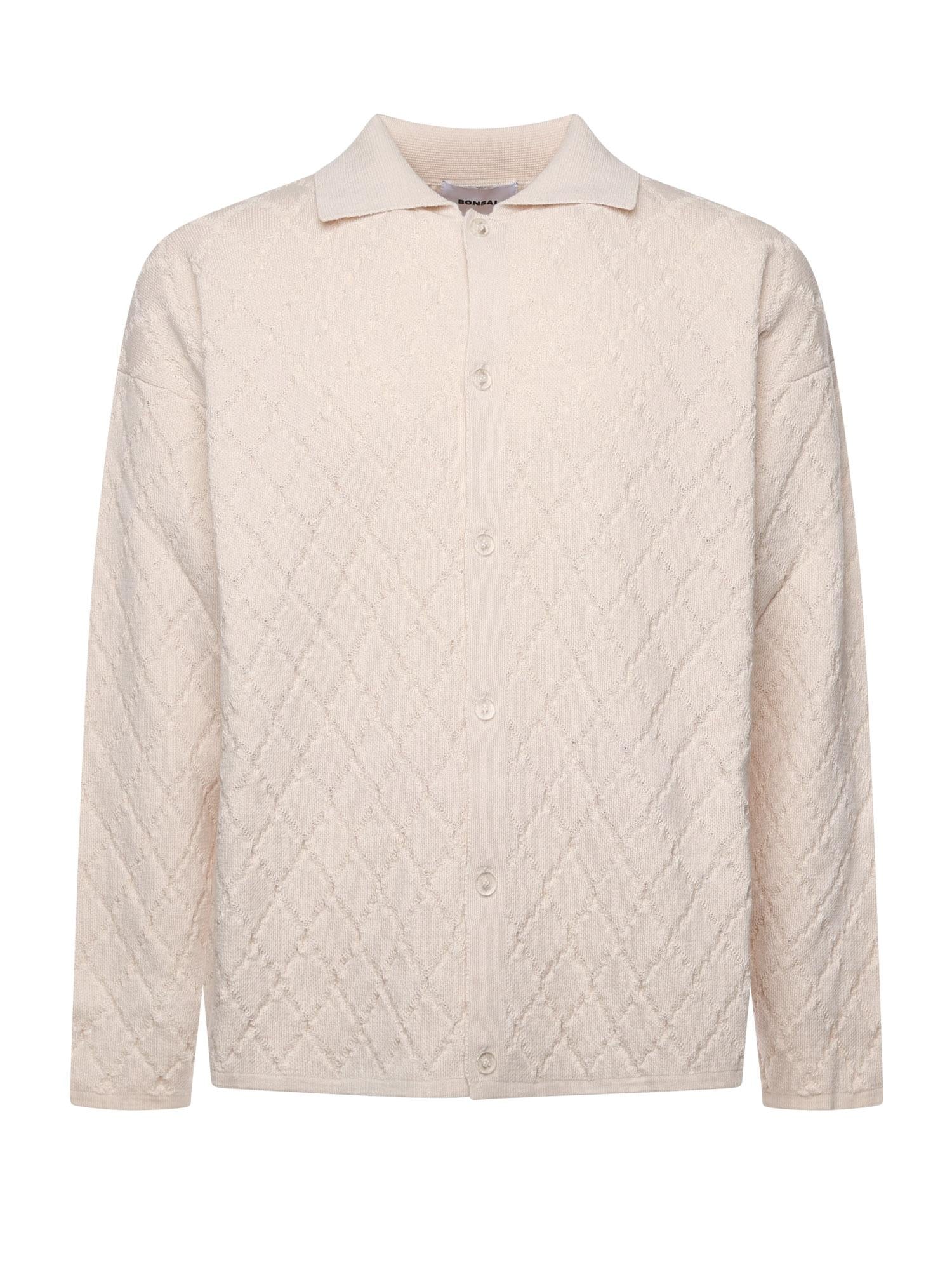 Polo a rombi in maglia KN007 BEI BONSAI 