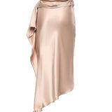 Gonna longuette asimmetrica in satin 106638 A1Y5Q35 PINKO 