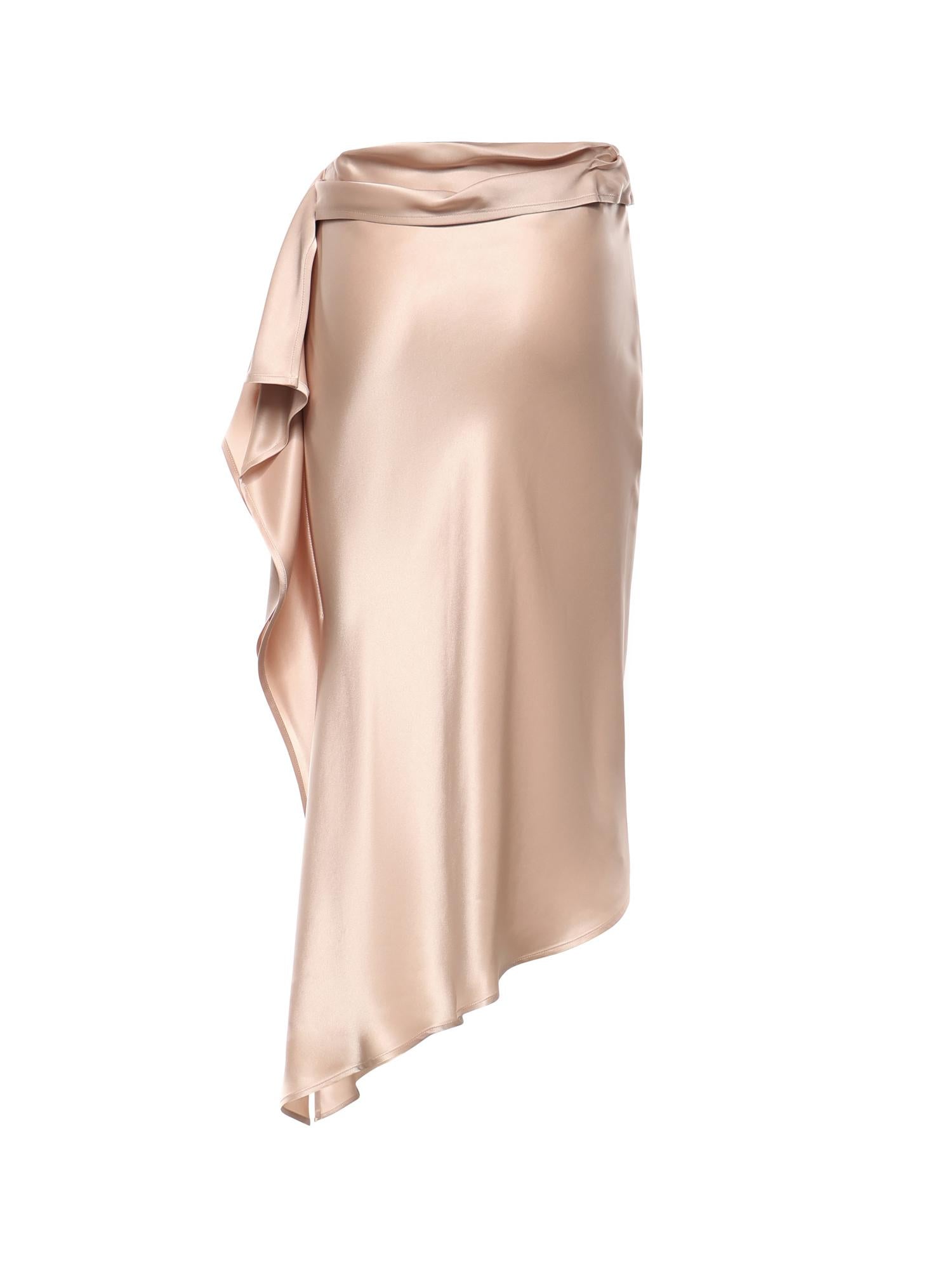 Gonna longuette asimmetrica in satin 106638 A1Y5Q35 PINKO 
