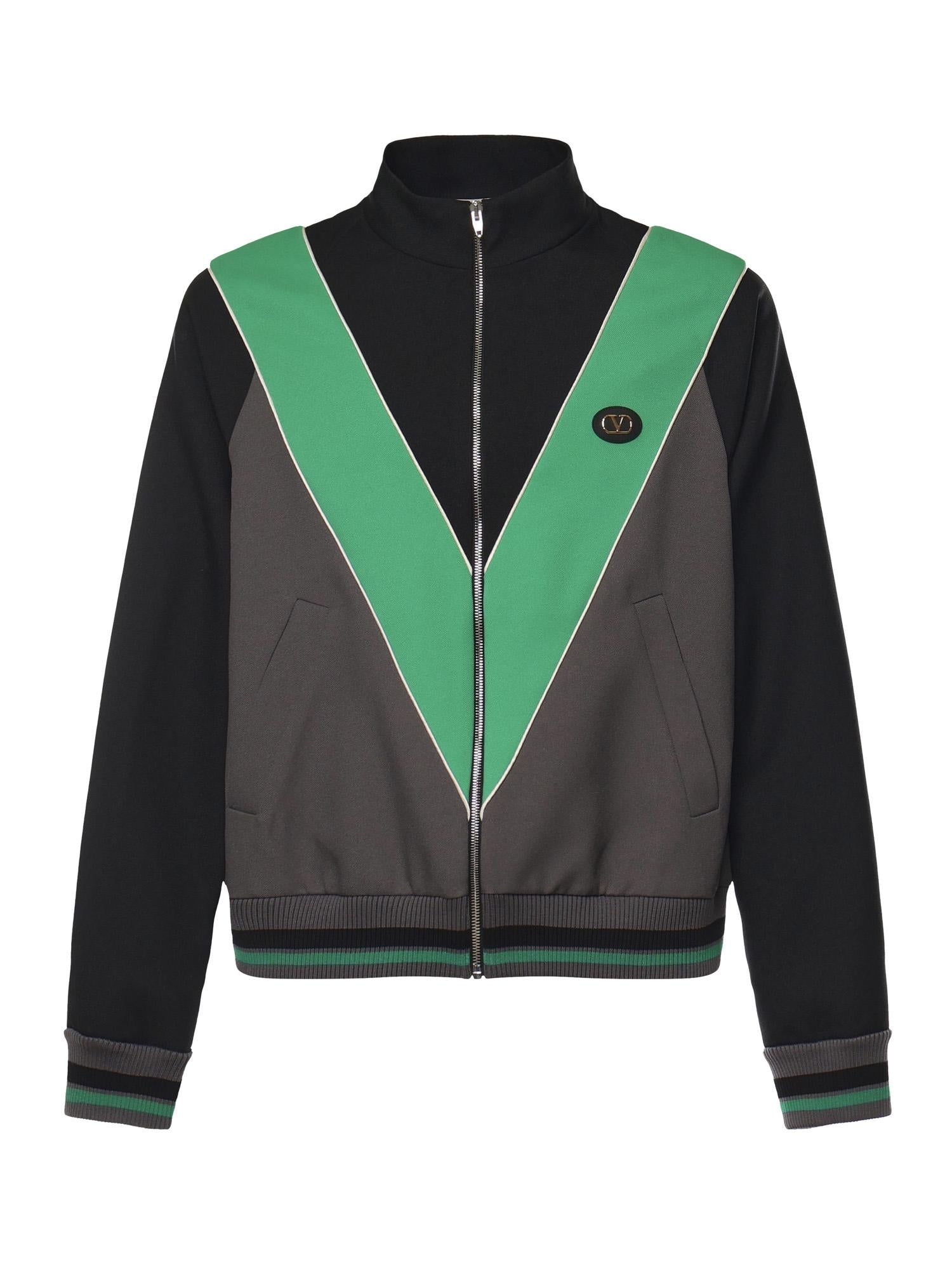 Felpa in nylon con V intarsiata 8V3MF29L AYYC2P VALENTINO GARAVANI 